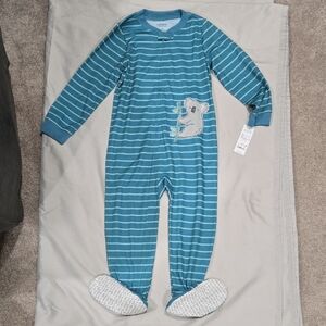 Carter's Teal Striped Footie with Koala - Boys 4T
